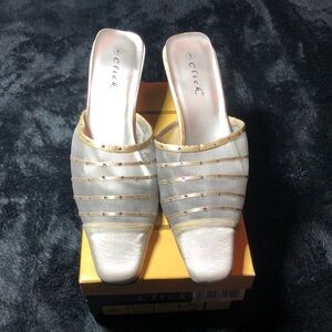 Vintage Click Silver Heels - Size 8 - New in Box